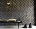 Tapeta Romby CMO Paris Sisal Losange Noir Or WSI 02 80 Sisal Wallcovering