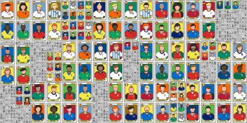 Fototapeta Piłkarze Retro Tecnografica 78893-2 FANTASTICKER COLOR AND GREY Panini