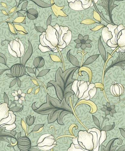 Tapeta z roślinnym wzorem Casadeco ARCR86347328 Isabella Arts & Crafts