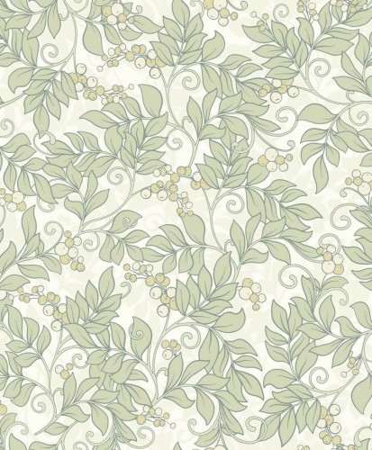 Tapeta w stylu vintage Casadeco ARCR86377116 Roślinna Symphorine Arts & Crafts