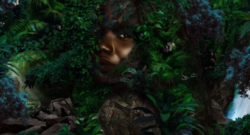 Tapeta Tropikalny Las Muance MU13012 Ubuntu Forest Amber