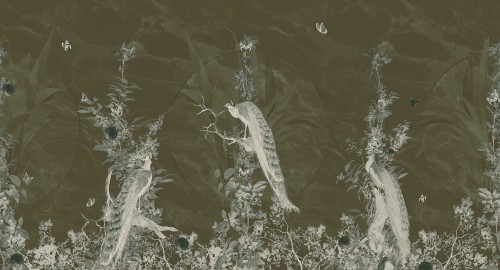 Tapeta Botaniczna Muance MU13042 Peacock Forest Amber