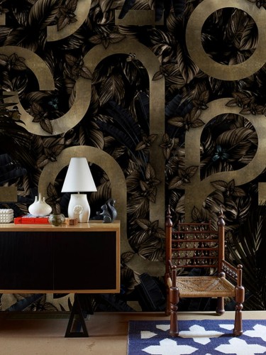 Tapeta Roślinna Muance MU13079 Nowoczesna Golden Curves Amber