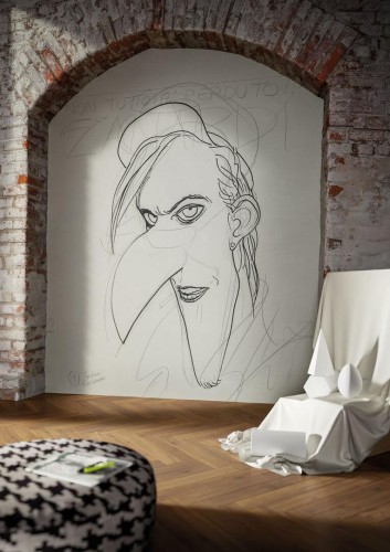 Fototapeta Twarz 75759-1 Zanardi WHITE Andrea Pazienza