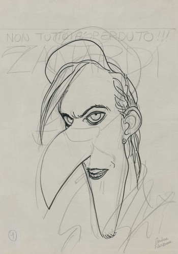 Fototapeta Twarz 75759-2 Zanardi GREY Andrea Pazienza