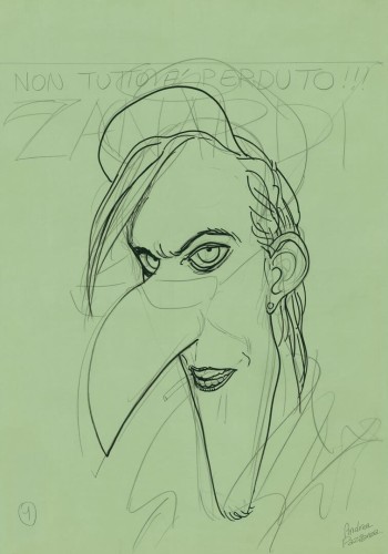 Fototapeta Twarz 75759-4 Zanardi GREEN Andrea Pazienza