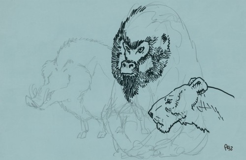 Fototapeta zwierzęta 75761-3 Bestiario BLUE Andrea Pazienza