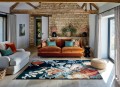 Dywan kwiaty Stapleton Par Navy Burnt Orange 45318 Sanderson