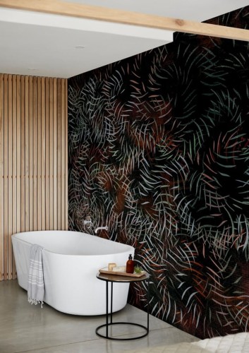 Tapeta łazienkowa w liście Wall&Deco WET_WD2102 Wind Dance WET SYSTEM 2021