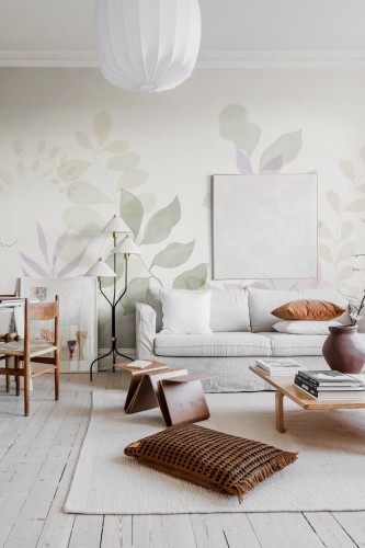 Fototapeta liście Rebel Walls R18381 Grow Lilac Simplicity