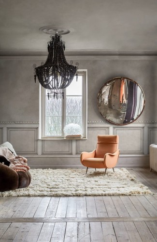 Fototapeta jak tynkowa ściana boazeria Rebel Walls R17881 Inverness Sand Scenery