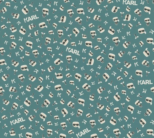 Tapeta Ikonik turkusowa 37843-6 Karl Lagerfeld