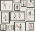 Tapeta szkice i projekty w ramkach 37846-3 Karl Lagerfeld