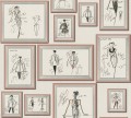 Tapeta szkice i projekty w ramkach 37846-4 Karl Lagerfeld