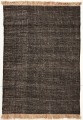 Dywan z frędzlami czarny Nordic Nature Black - wełna z jutą