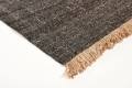 Dywan z frędzlami czarny Nordic Nature Black - wełna z jutą