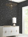 Tapeta metalizowana czarno-srebrna York Wallcoverings OS4205 Perfect Petals Candice Olson Modern Nature 2