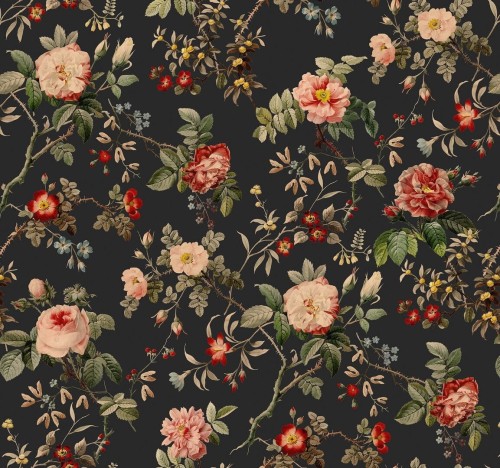 Tapeta kwiaty Rebel Walls R18528 Thorn Rose Petite Night Light Pops