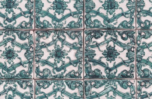 Tapeta jak płytki Rebel Walls R18549 Artisan Tiles Brazilian Green Pops