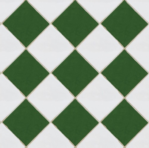 Tapeta płytki romby Rebel Walls R18552 Checkered Tiles White & Green Pops