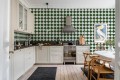 Tapeta płytki romby Rebel Walls R18552 Checkered Tiles White & Green Pops