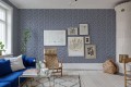 Tapeta heksagony marmur Rebel Walls R18557 Marbled Hexagon Tiles Dark Blue Pops