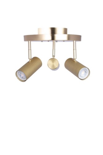 Lampa sufitowa ryflowana tuby Hubble 3 Brushed Brass 463365 Globen