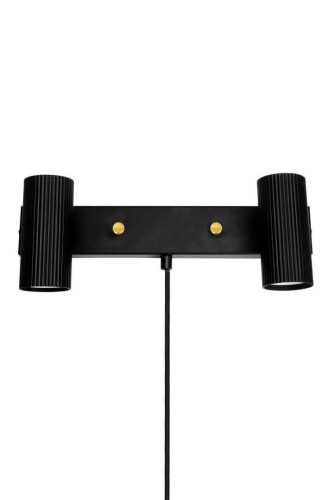 Kinkiet czarny ryflowany Hubble 2 Black 483211 Globen