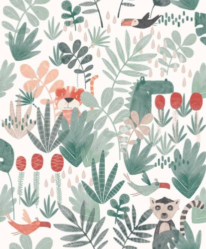 Tapeta dżungla Khroma HAP003 WILDERNESS CORAL Be Happy