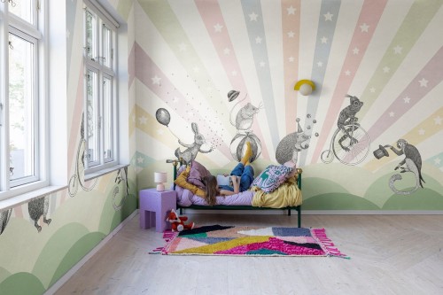 Fototapeta cyrk Rebel Walls R18171 Circus Pastel Dreamland
