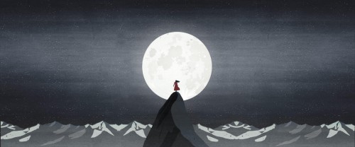 Tapeta księżyc i góry Wall&Deco WDLI2202 Little Brown Contemporary 2022