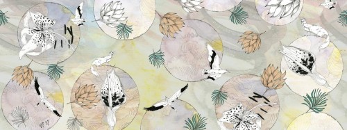 Tapeta zwierzęta i kwiaty Wall&Deco WDUP2202 Up Up Contemporary 2022