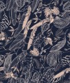 Fototapeta tropikalne liście i ptaki Tecnografica 73685-2 FEANNE: TROPICAL FOLIAGE NAVY Art Collections