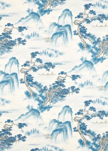 Tapeta tekstylna w stylu orientalnym Zoffany 312984 Floating Mountains Kensington Walk Wallcoverings