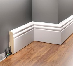 Listwa podłogowa laminowana biała LMDF-06 Creativa wys. 9cm
