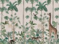 Fototapeta dżungla Rebel Walls R16795 Giraffes Stroll Pastel Pink Wonder World