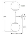 Kinkiet podwójny Bacan Riesco Wall Double Transparent Famlight
