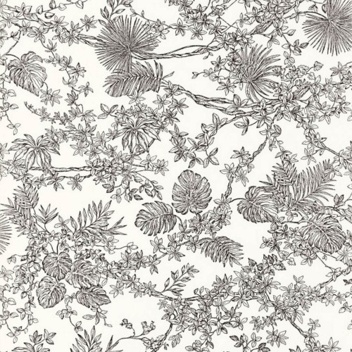 Tapeta tropikalne rośliny Casadeco LBTJ 87959620 Jardin Des Plantes Les Belles Toiles de Jouy