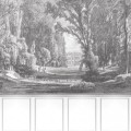 Mural dworski krajobraz Casadeco LBTJ 87989207 S Balade Au Parc Les Belles Toiles de Jouy