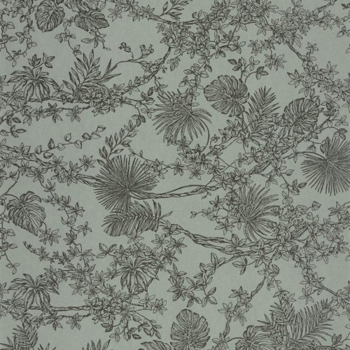 Tapeta tropikalne rośliny Casadeco LBTJ 88027314 Jardin Des Plantes Velours Les Belles Toiles de Jouy