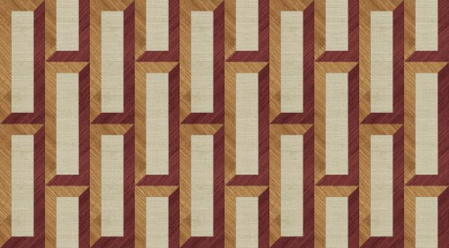 Tapeta naturalna prostokąty efekt 3D Arte 72722 Biseau Marqueterie