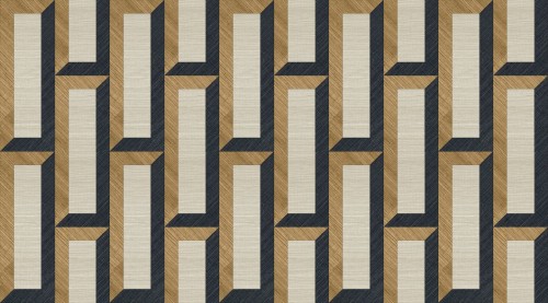 Tapeta naturalna prostokąty efekt 3D Arte 72723 Biseau Marqueterie