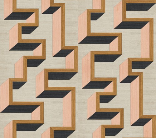 Tapeta naturalna labirynt efekt 3D Arte 72702 Detour Marqueterie