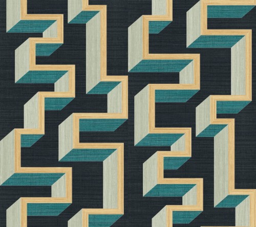 Tapeta naturalna labirynt efekt 3D Arte 72703 Detour Marqueterie