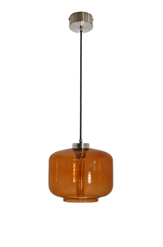 Lampa wisząca Famlight Jawa Bursztynowa Srebrna