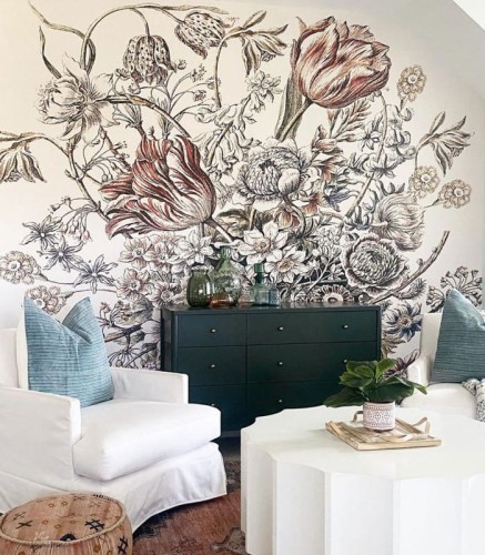 Mural okazałe kwiaty Wallcolors Floral Poem Life in Boho