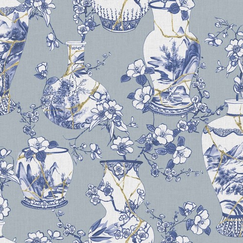 Tapeta wazony Metaliczna J&V 6735 Kintsugi Pot 191 Kintsugi