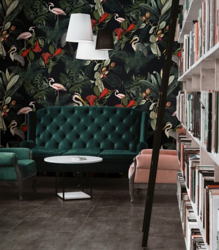 Mural czaple Wallcolors Standing Heron Medicine