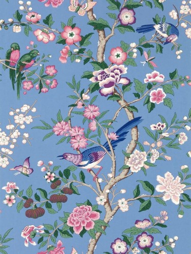 Tapeta botaniczna w stylu chinoiserie Sanderson 217111 Chinoiserie Hall Water Garden