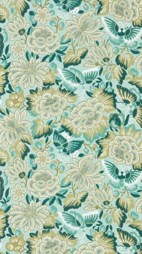 Tapeta kwiaty i motyle Sanderson 217118 Amara Butterfly Water Garden